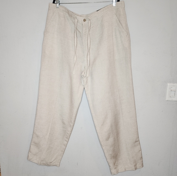 NWT Axis Linen Beige Linen Drawstring Trousers Men's size XXL - Picture 6 of 14